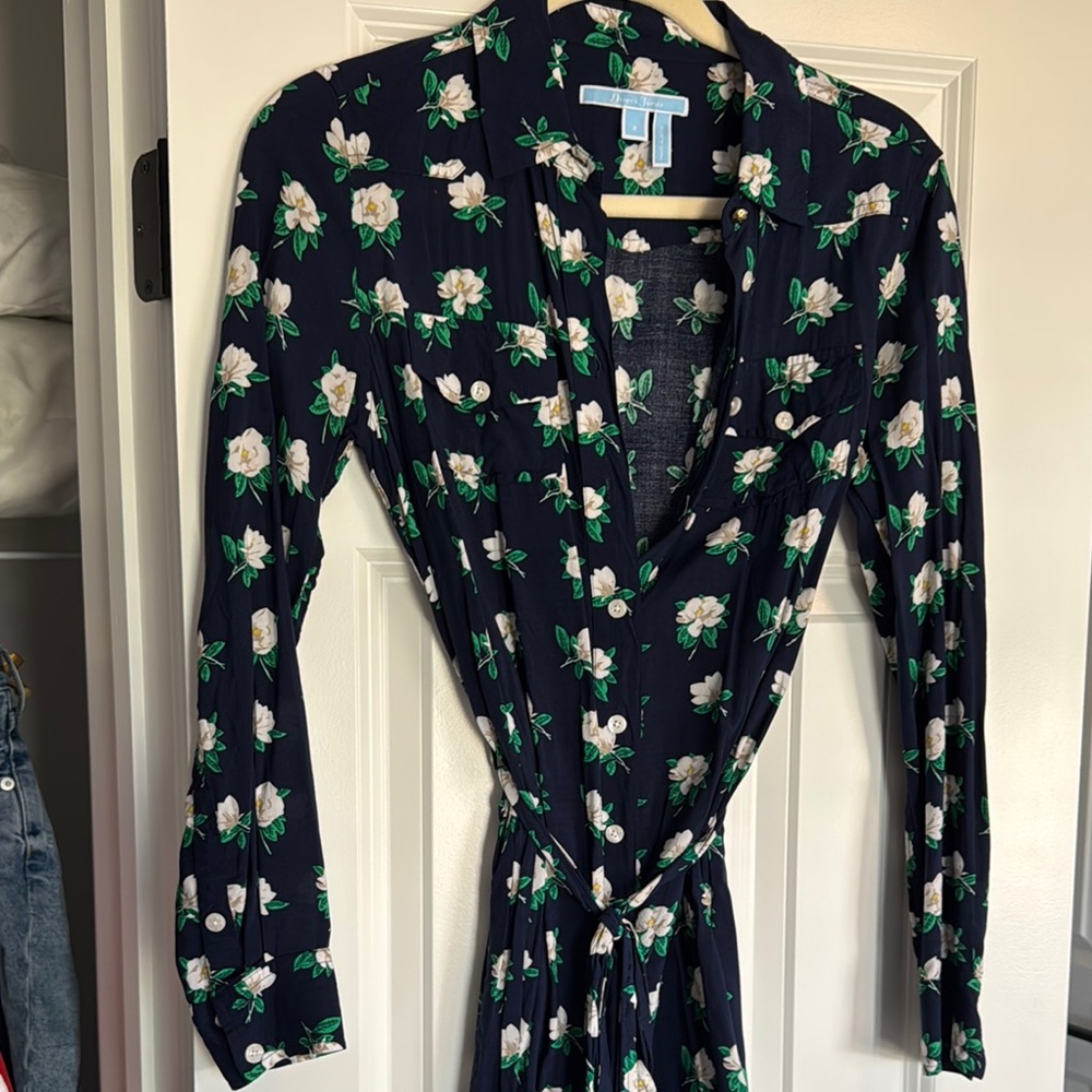 Draper James Floral Navy Dress